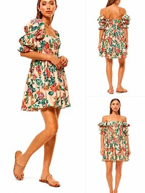 MISA Los Angeles Zadie Floral Puff-Sleeve Mini Dress Malika Paisley